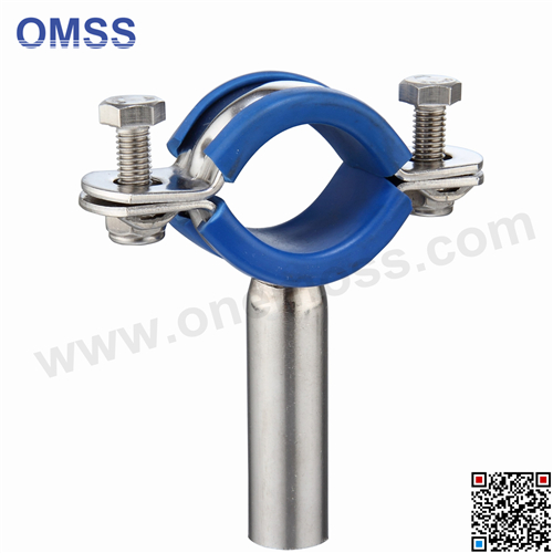 Sanitary Pipe Holder with Rubber Inserts