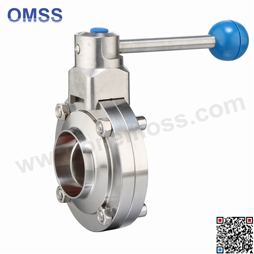 Sanitary Butterfly Valves Weld End with Plastic Handle