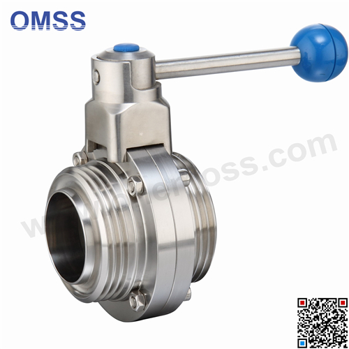Sanitary Butterfly valve with thread ends