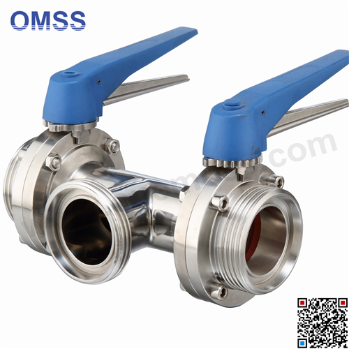 Sanitary 3PC Butterfly Valve Thread End with Plastic Handle